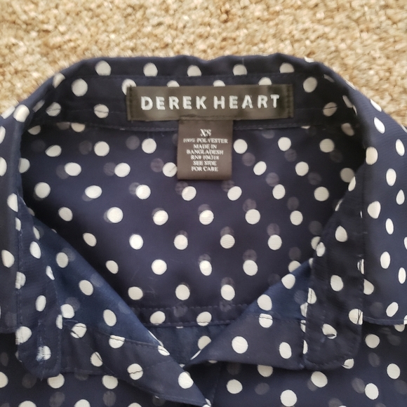 Navy blue polka dot top - Picture 2 of 2